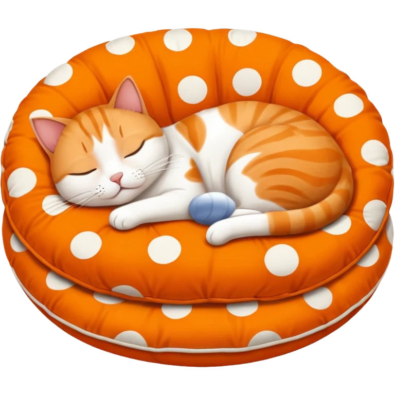 a lazy cat sleeping on a cusion emoji