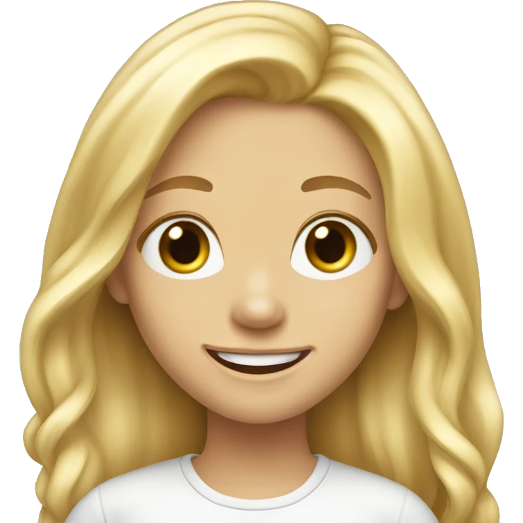 blond long hair cute girl smil emoji