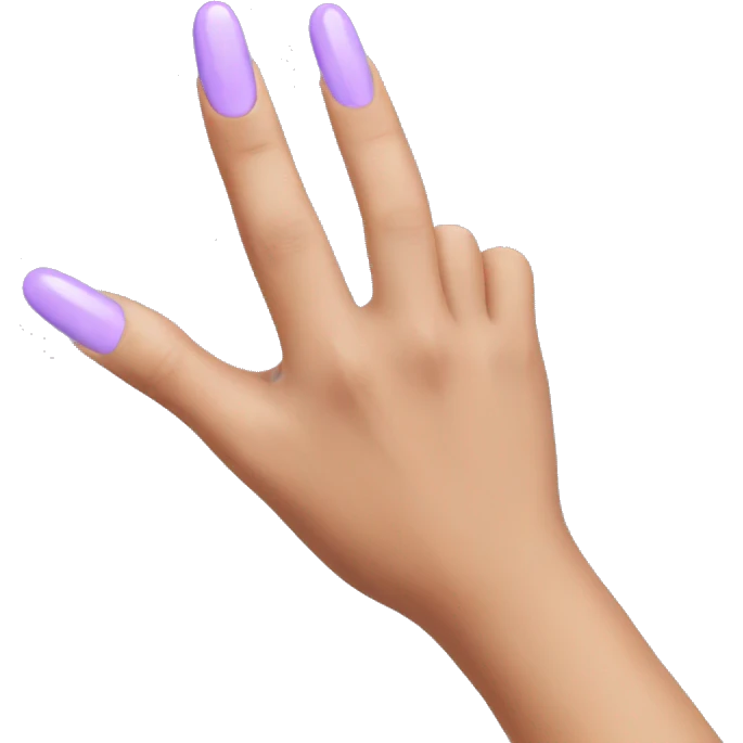 Middle finger with lavender nails  emoji