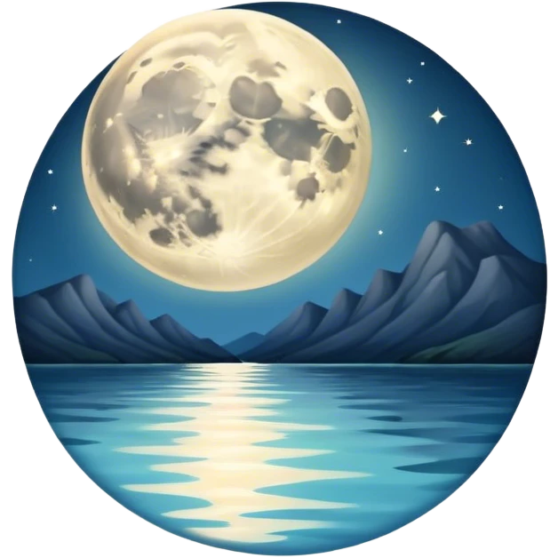 Moon over water emoji
