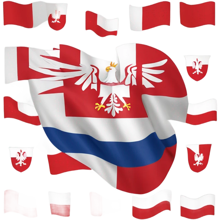 Polish-Serbian flag with eagle emoji