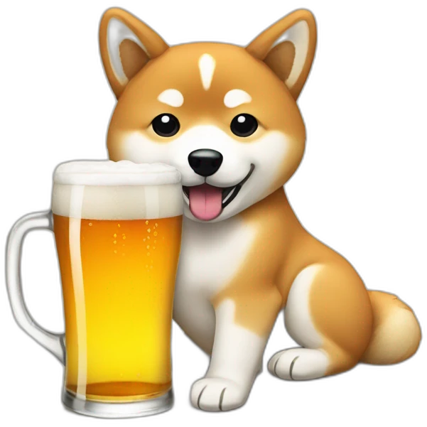 drinking beer shiba emoji