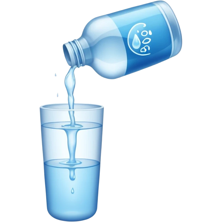 bottle of water pouring out --no glas emoji