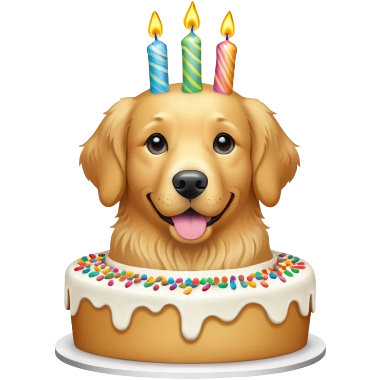 Golden retriever birthday cake emoji