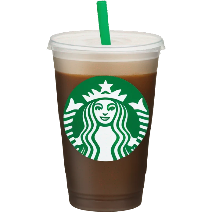 Starbuck ice coffee with ice cubes emoji