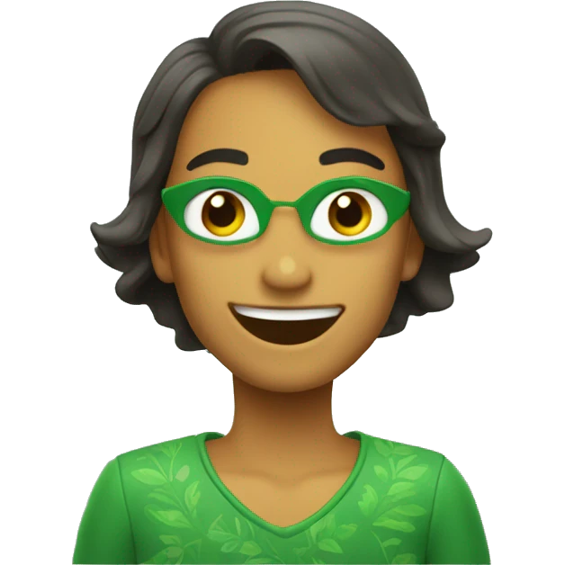 Cara verde feliz emoji