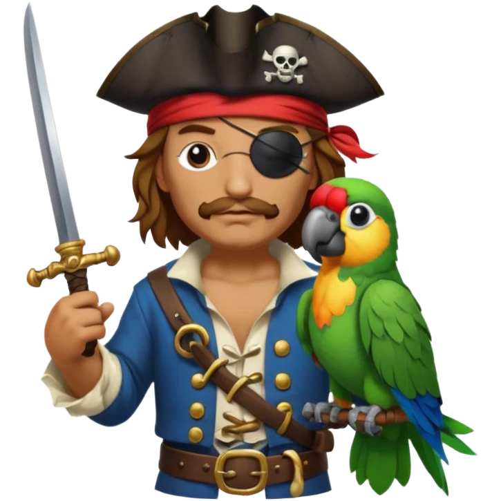 pirate and parrot emoji