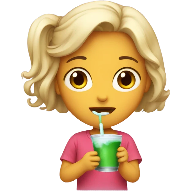 A girl drinking buba emoji