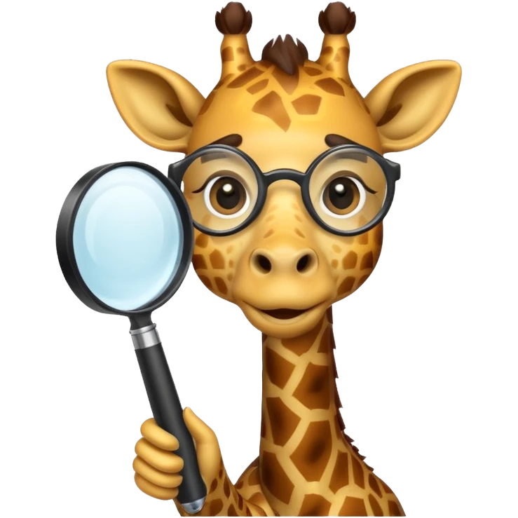 curious giraffe with magnifying glass emoji