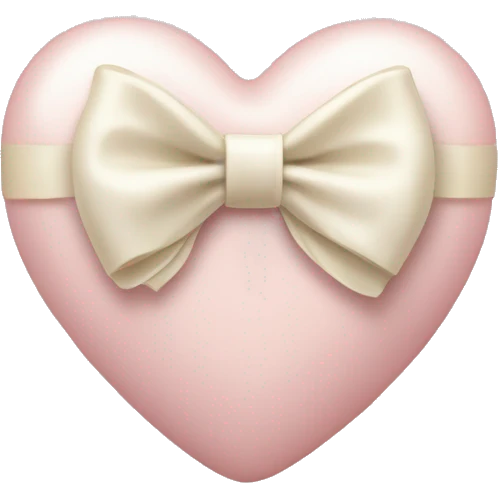 light pink heart with a cream bow wrapped around it  emoji