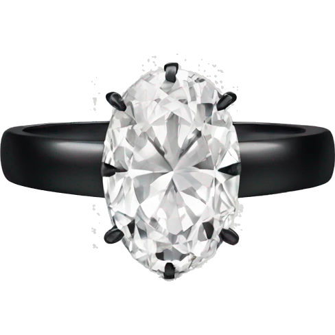 Oval diamond ring with black band emoji