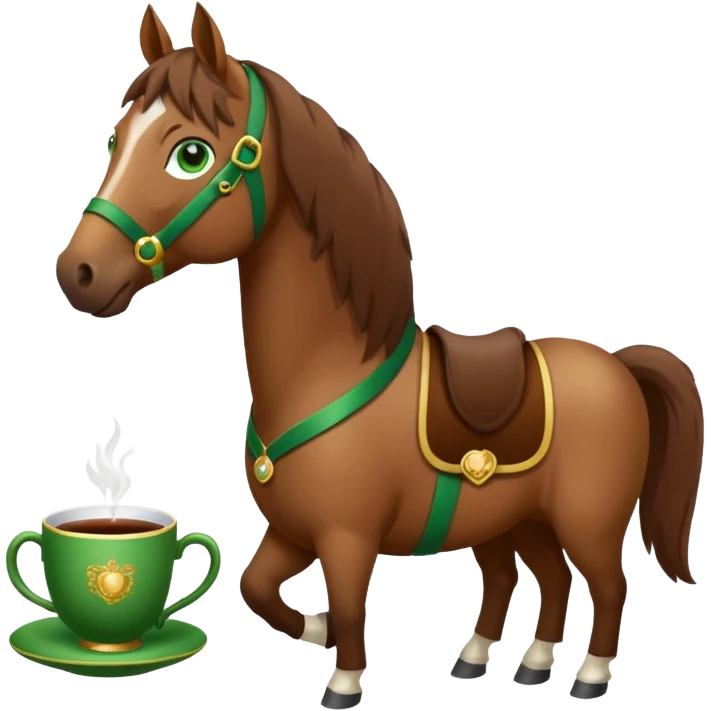 A Horse with a tea Cup  emoji