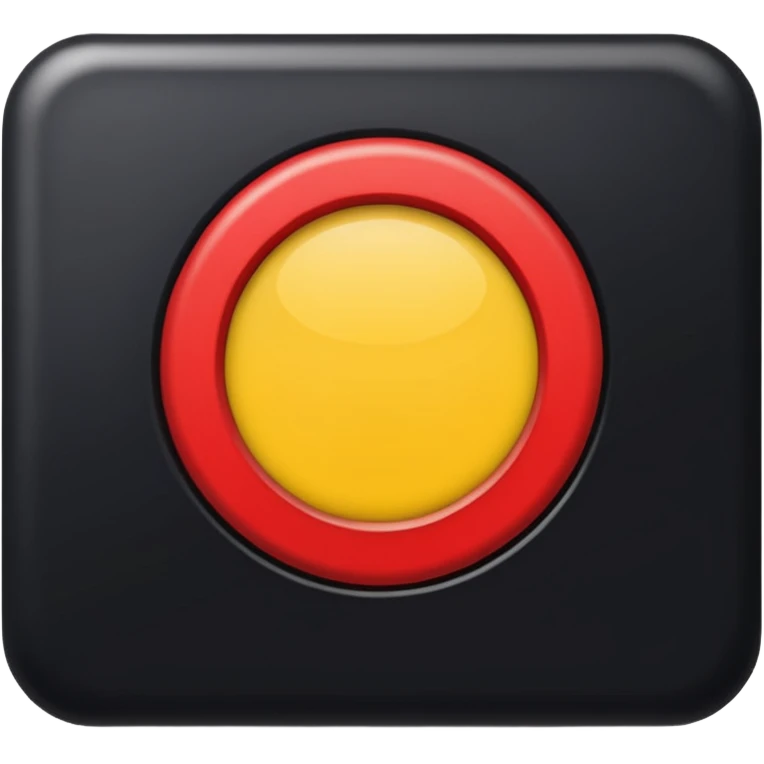 a black and red rectangle with a medium-sized yellow circle in the middle emoji