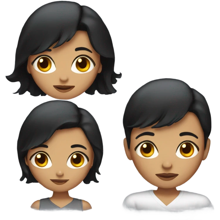 Young woman with black hair and black eyes. emoji
