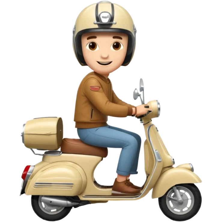 A classic vespa rider with my brothers face. emoji