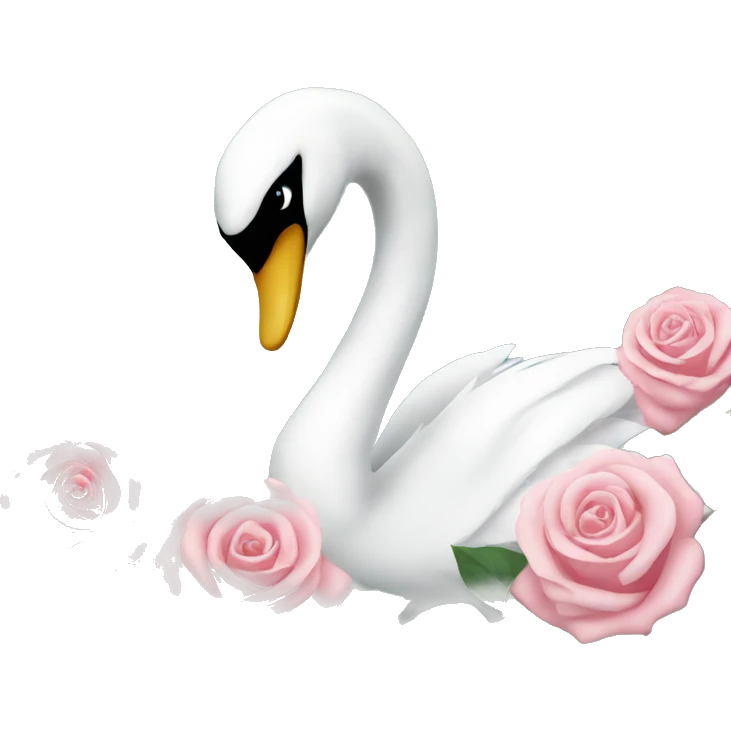 swan with roses emoji