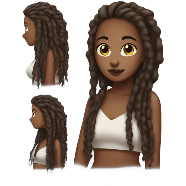 Brown skin pretty thick girl with locs emoji