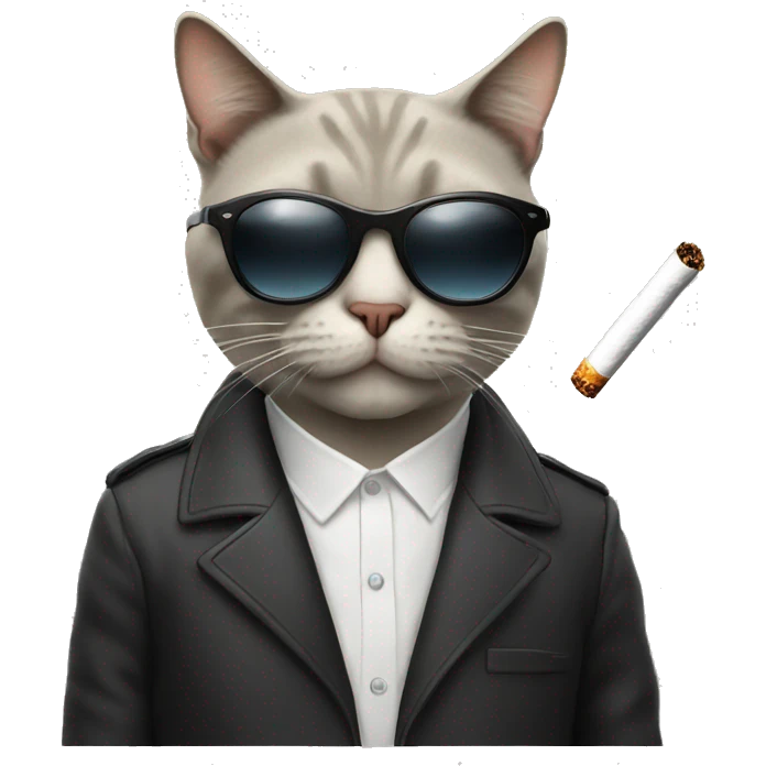 Cat with sunglasses smoking a cigarette  emoji