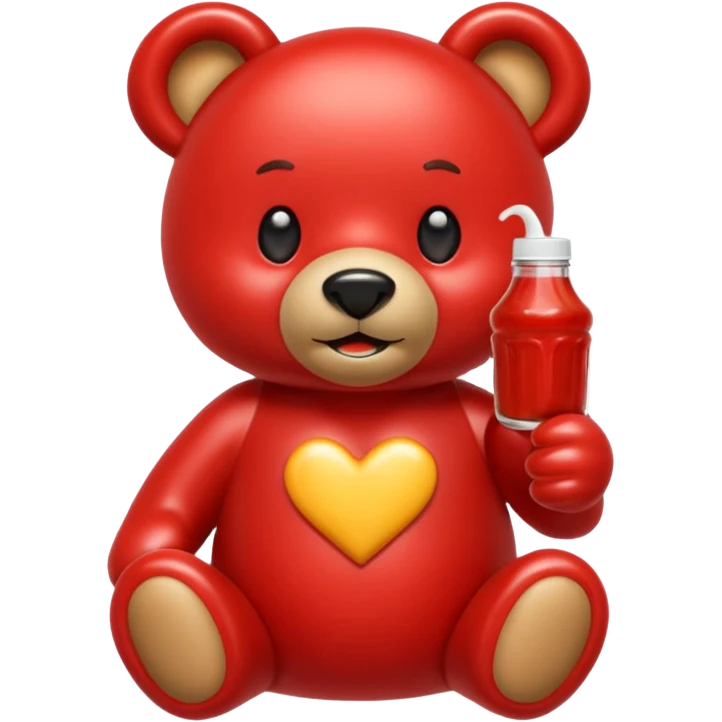 Make an emoji out of a ketchup bear. emoji