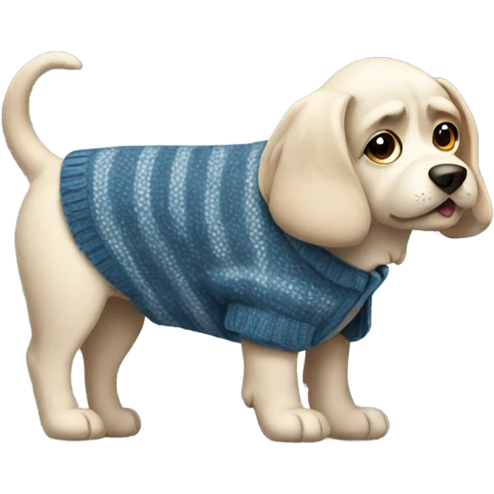Dog wearing cardigan emoji