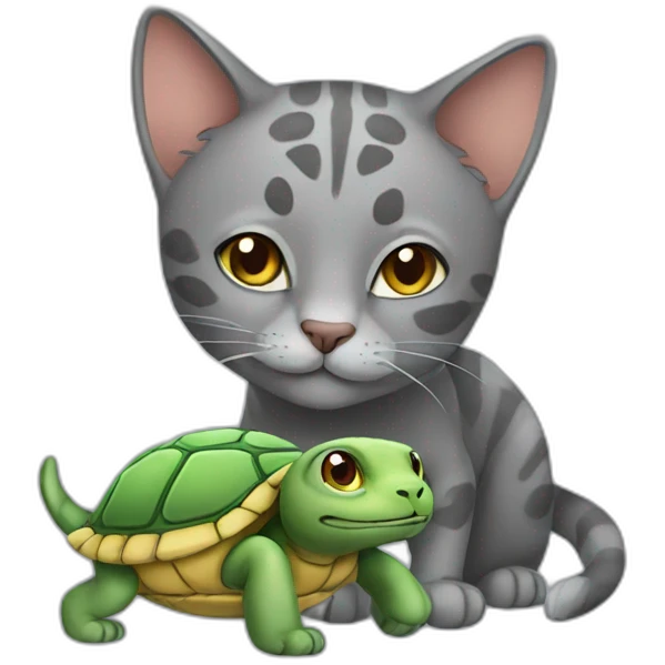 Gray Cat with tortle emoji