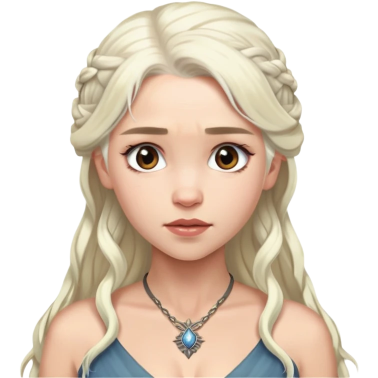 Daenerys Targaryen with platinum blonde hair from Game of Thrones, chest up portrait emoji
