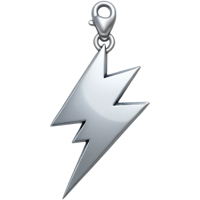 silver lightning shape charm emoji