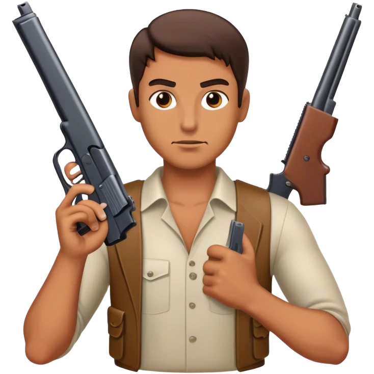 Guy with a gun emoji
