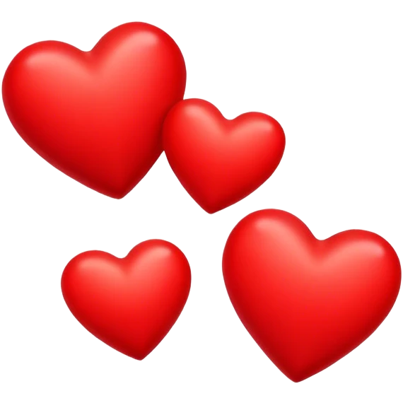 Three tiny red hearts  emoji