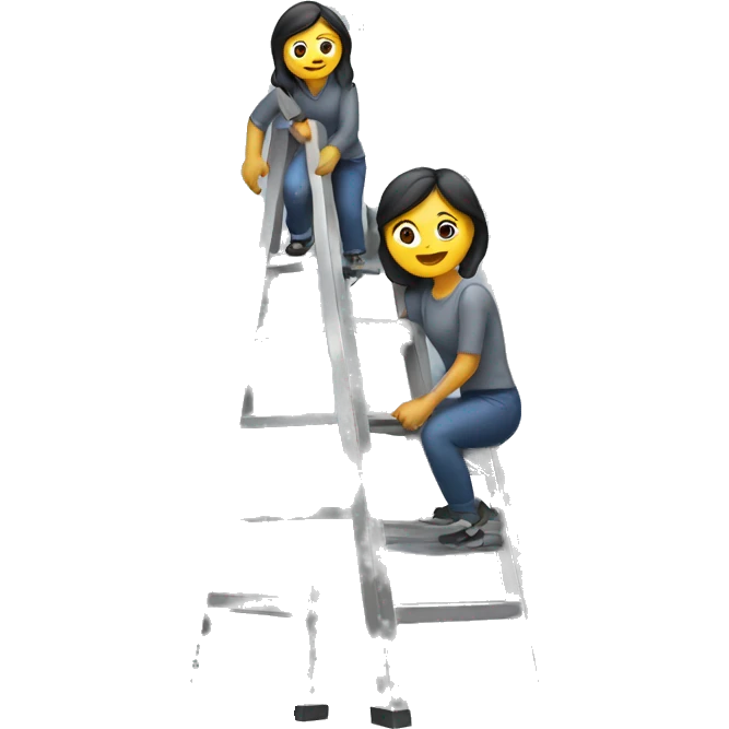 a women in a metal ladder emoji