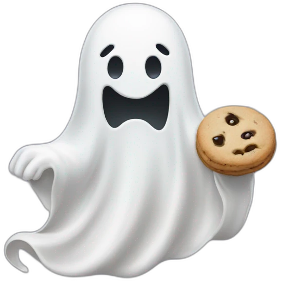 ghost with cookie emoji