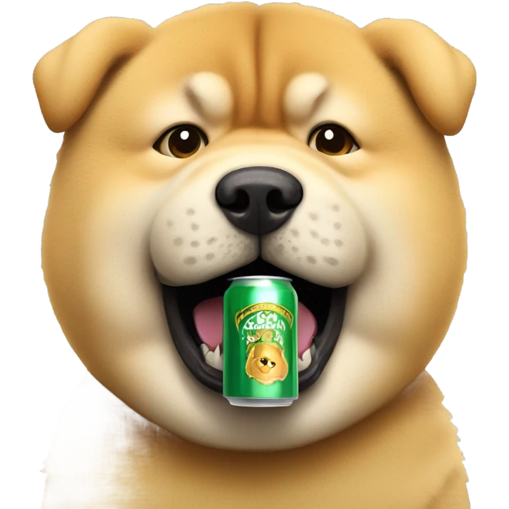chow chow holding beer emoji