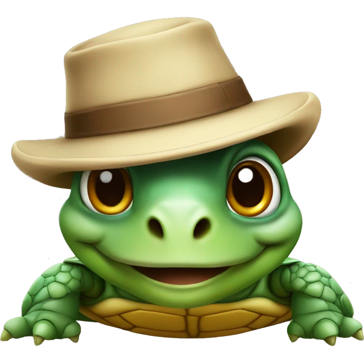 Turtle with hat emoji