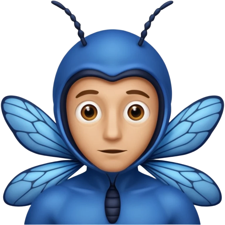 blue insect costumed man emoji