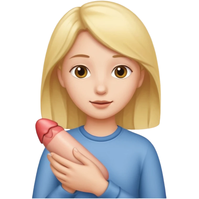 Sexy big boobs girl hold nude boy penish emoji