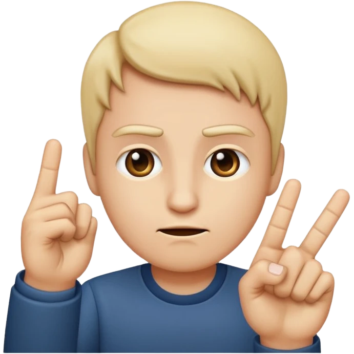 Creat an indifferent face putting up a middle finger iPhones style emoji emoji