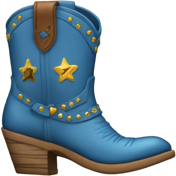 a cowgirl blue boot really fancy emoji