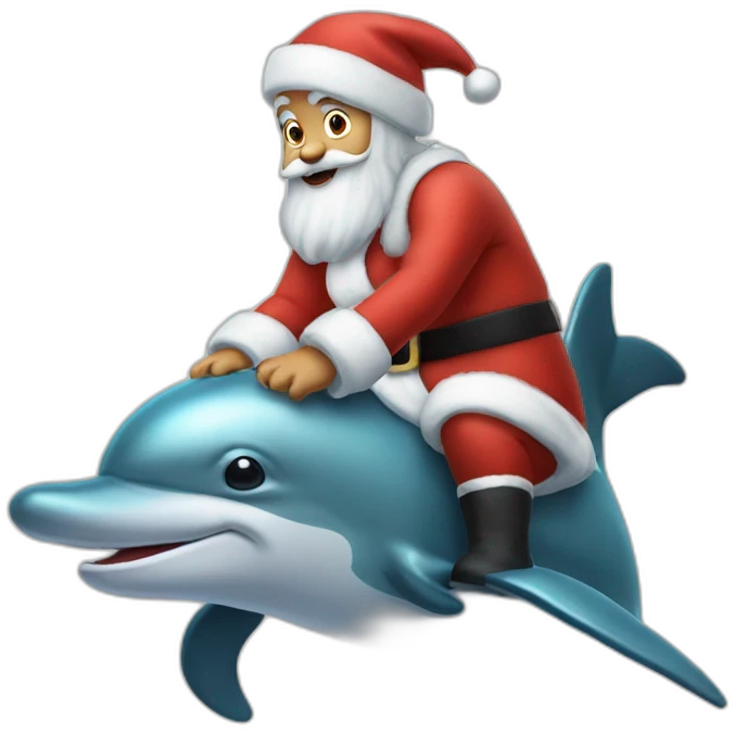 santa-riding-dolphin emoji