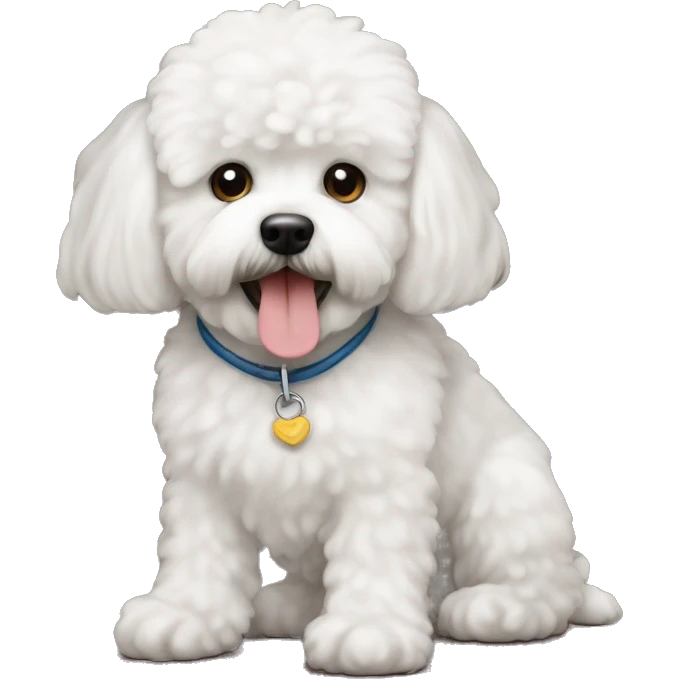 Bichon mix with poodle dog emoji
