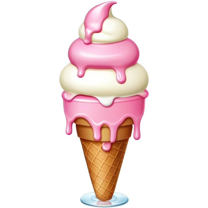 Glass bottle with pink and withe ice cream emoji