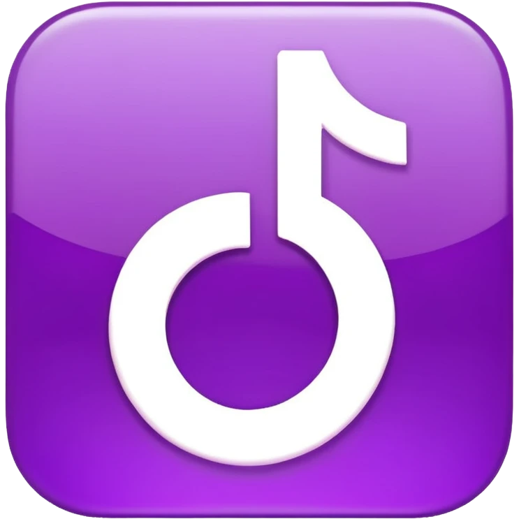 Purple and Cian Symbol of TikTok app emoji