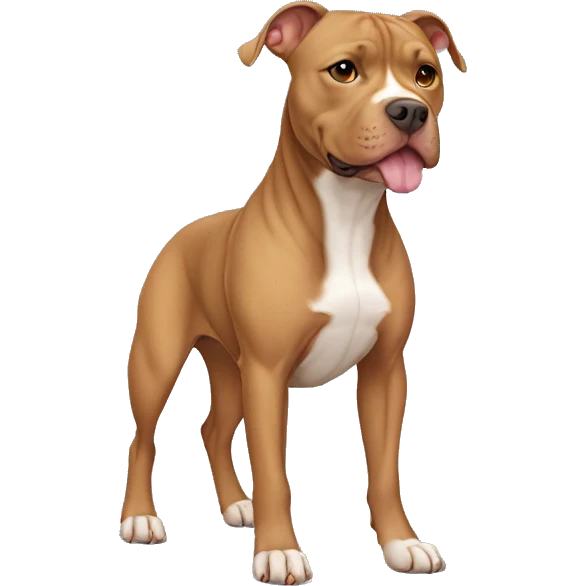 Light brown pitbull with cropped ears full body emoji
