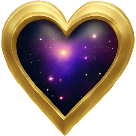 Gold cosmic heart emoji