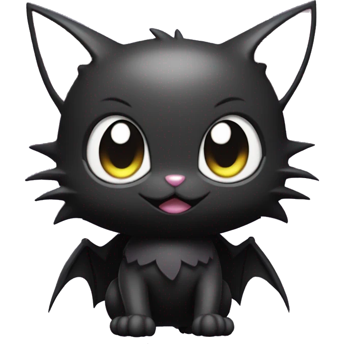 Cool Cute Edgy Dark Black Batty Chibi Noibat-Cat-Pokémon-Fakémon-hybrid emoji