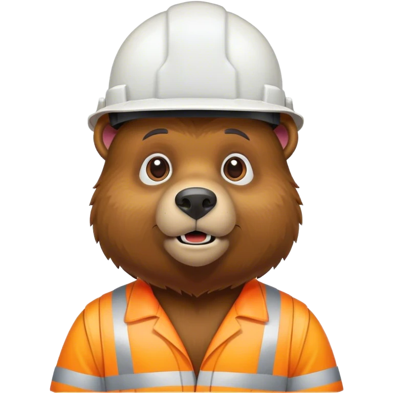 Bear wearing a hard hat emoji