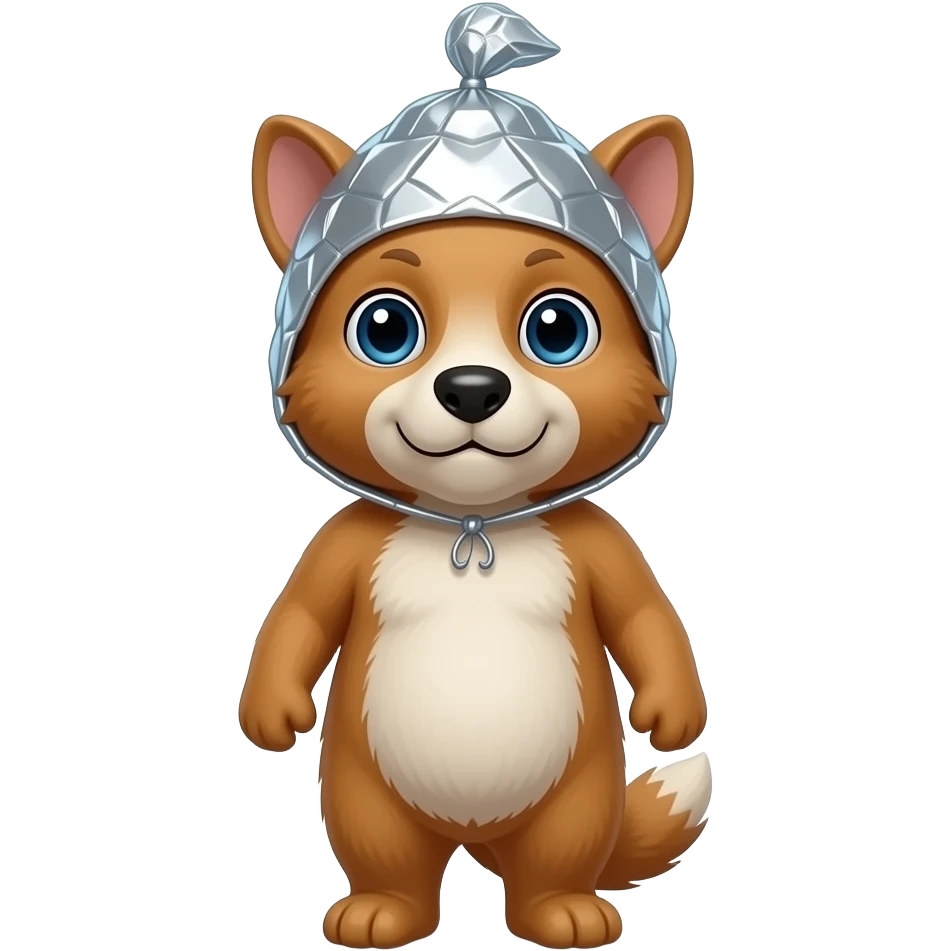 animal wearing tin foil hat emoji