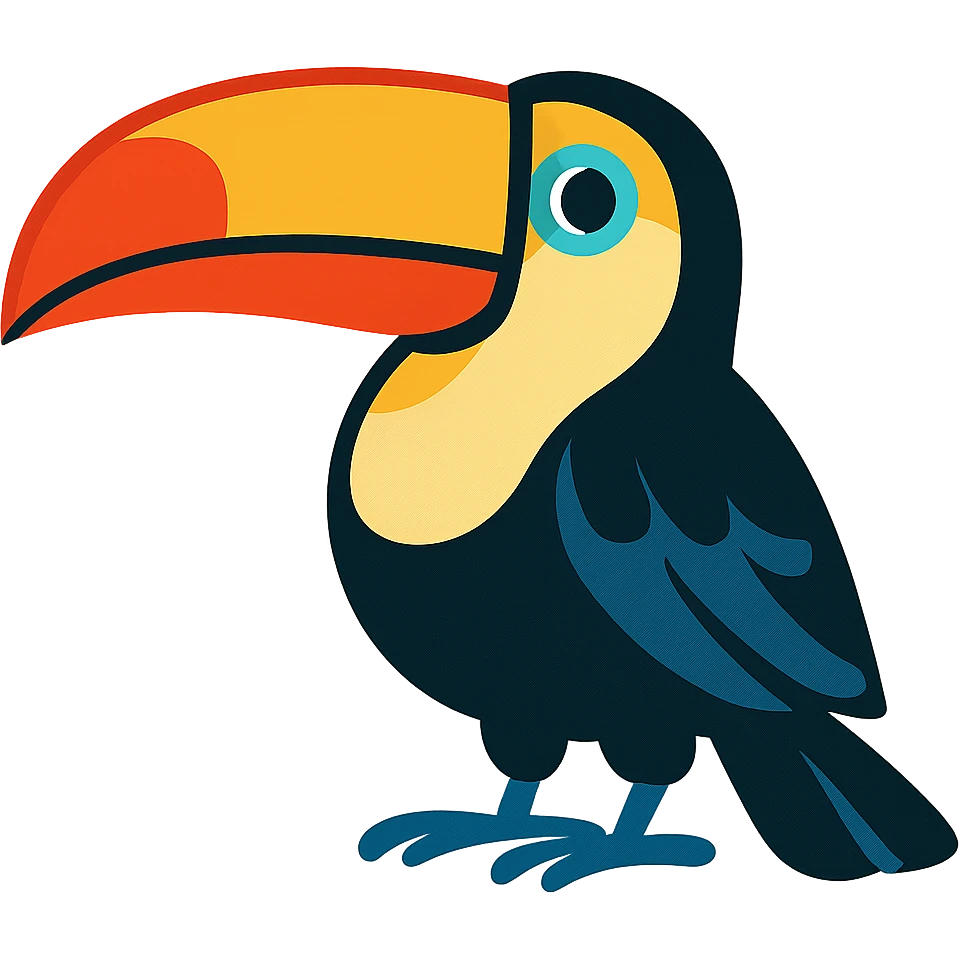 tucano bird with exaggerated beak emoji