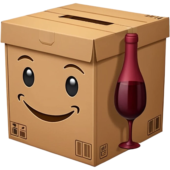 aesthetic emoji of an Amazon prime box. The box is wine color emoji