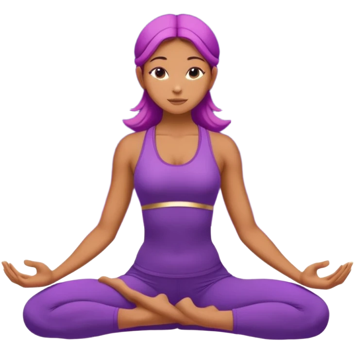 A woman in purple yoga outfit bending backward in camel pose, glowing stars around her, elegant composition. (reference pose) emoji