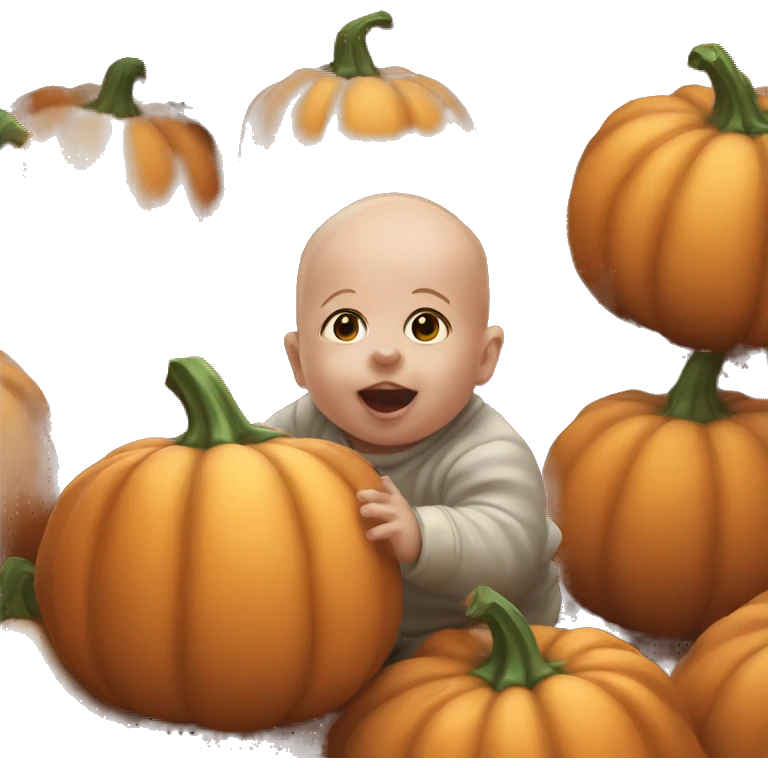 Baby popping out of pumpkin emoji